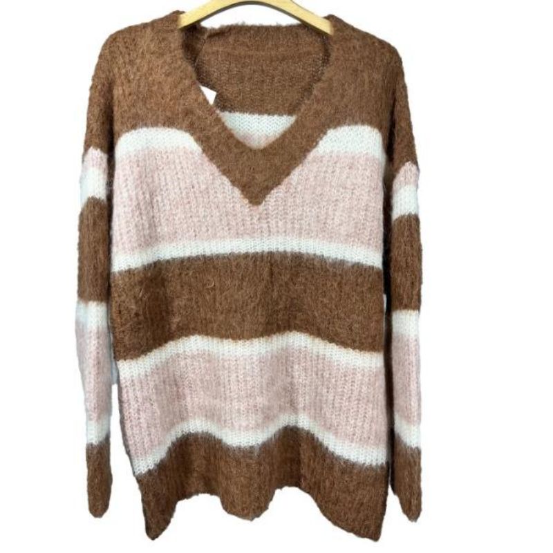 MOHAIR STRIPET -Strickpullover -Pullover -Pullover von Frauen