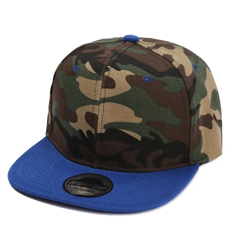 Stickerei Eingebautes Cap Black Snapback Baseball Cap Hut Camouflage Kontrastfarbe