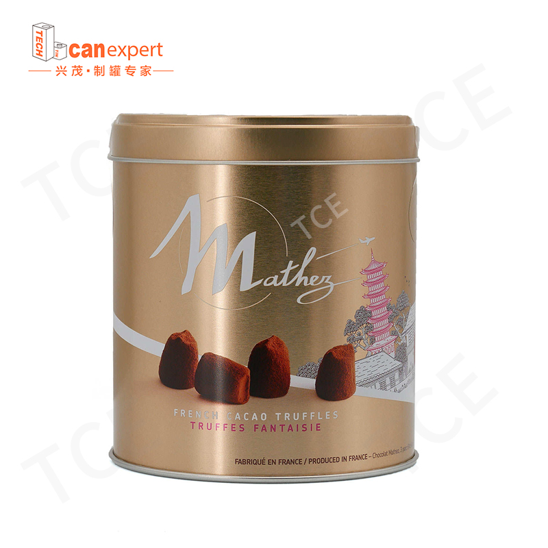 Zinndose Aktion hochwertiger Geschenkmetallverpackung Zinnbox Custom Luxury Food Grade Sechseck Rechteck kreisförmige Biscuit Chocolat