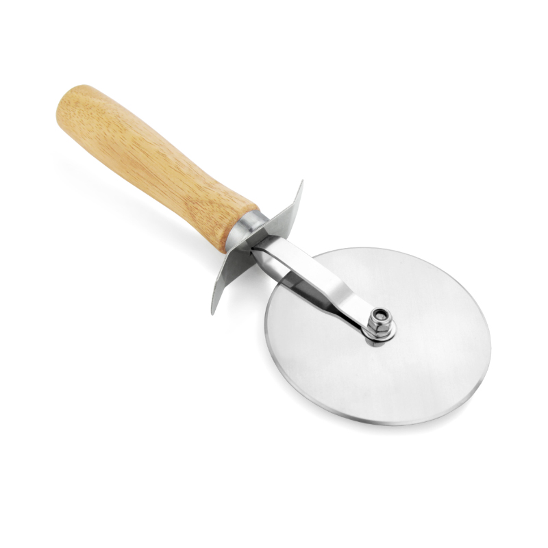 Pizzaradschneider Edelstahl Pizzaschneider Machine Pizza Slicer mit Holzgriff leicht zu reinigen