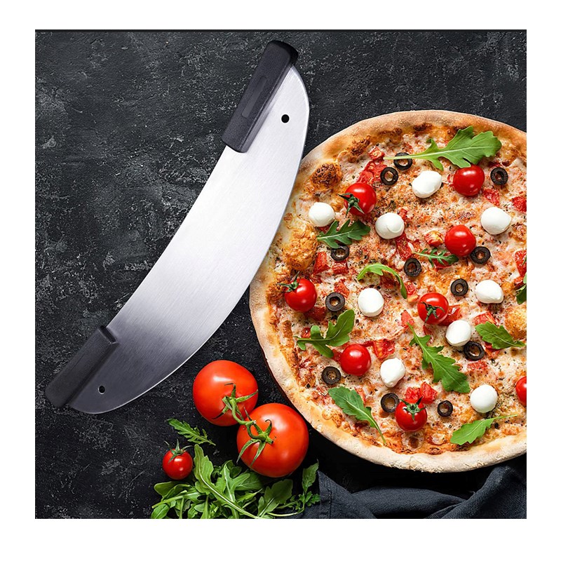 20 -Zoll -Edelstahlschneider Pizza, Pizzaschneider Pizza Rocker für Business Kitchen Plastikgriff Rocker