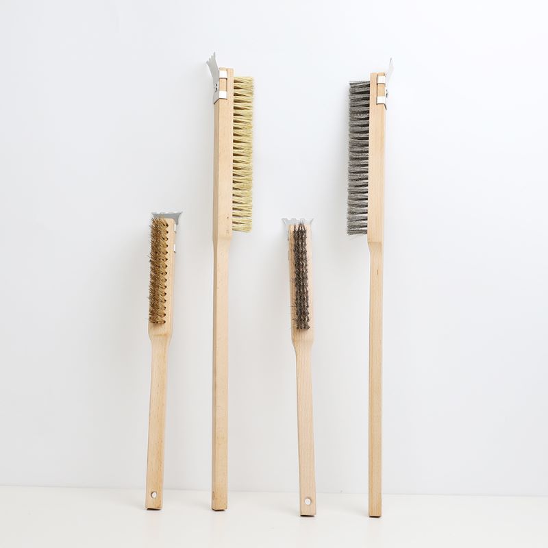 Messing -Ofenbürste mit Buchenholz Händel Edelstahl -Bürstenofenzubehör