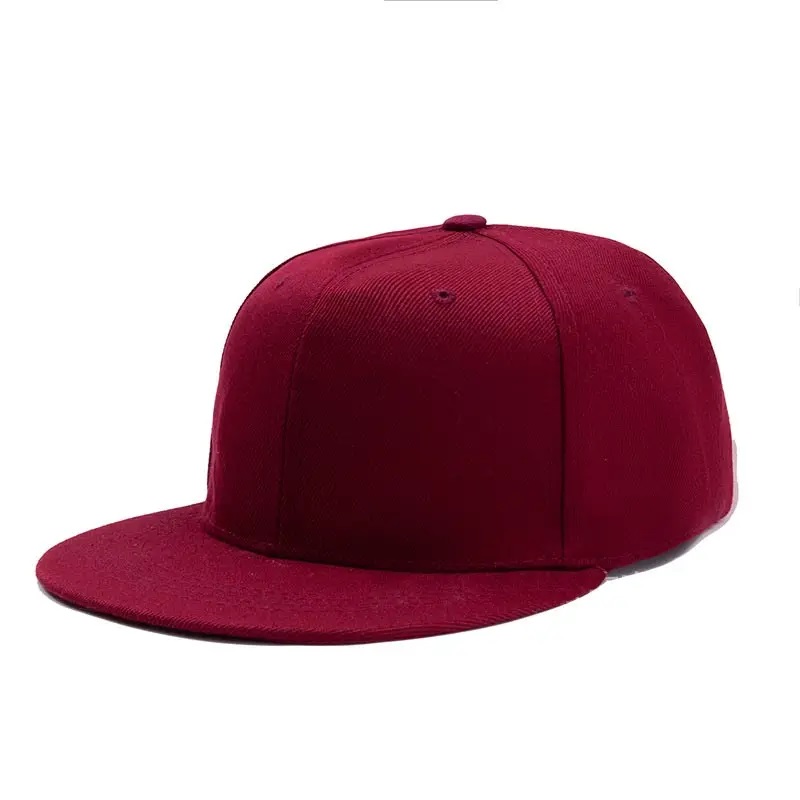 Großhandel hohe Qualität 100% Baumwoll -Mode -Sport -Cap Custom Logo Männer einfache Flat Bill Brim Muster Hip Hop Snapback Cap Hüte