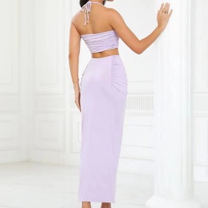 Europäischer und amerikanischer Stil sexy rückenfreie Hängeweste Open Halbrock Set offen