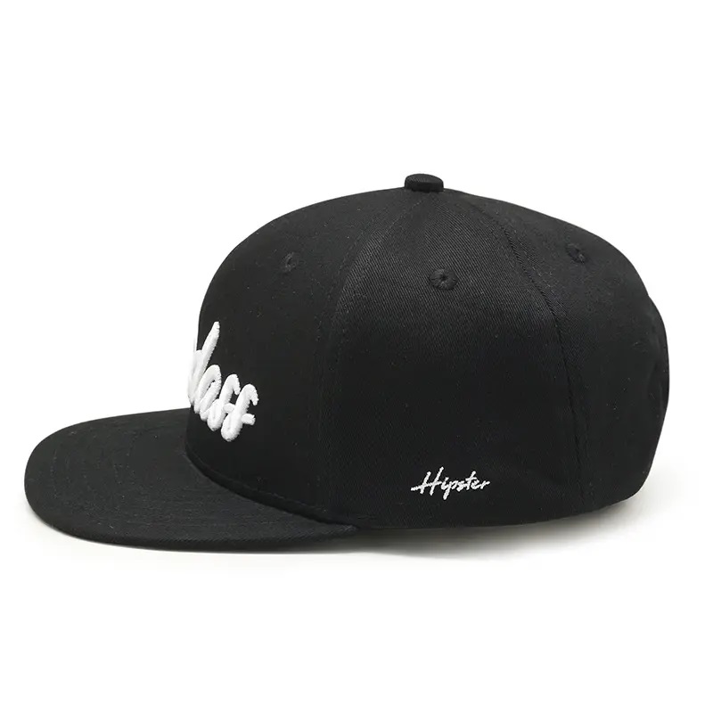 OEM -Design flacher Krempe 6 Panel Custom 3D Stickerei Logo Hip Hop Cap Snapback Hut für Männer