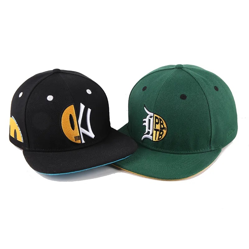 Werks Großhandel Baseballhut Custom Men Snapback Cap 6 Panel Flachrand Stickerei Eingebautes Sportkappe