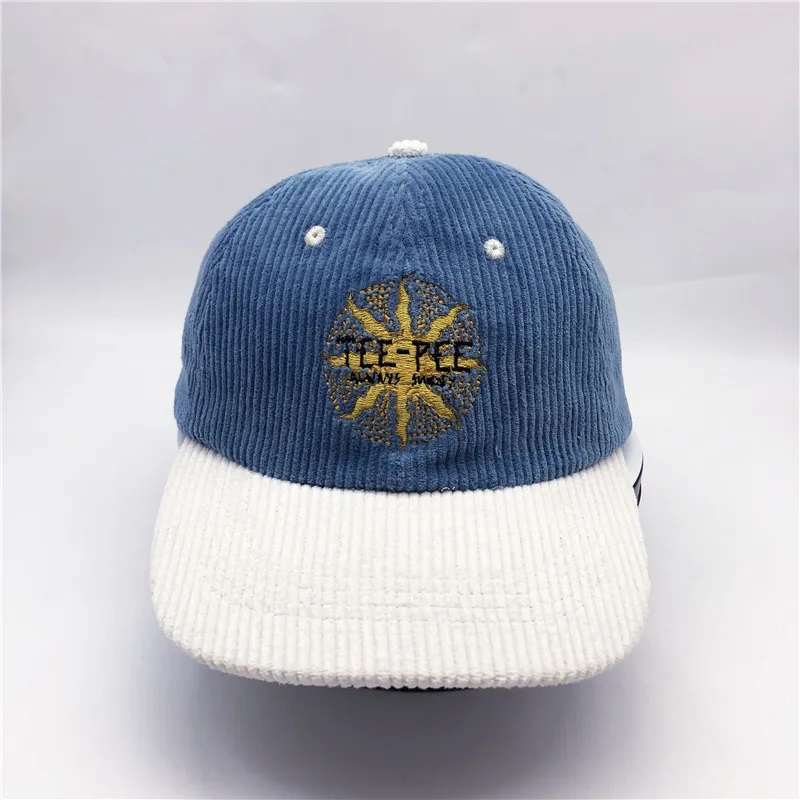 Cord 6 Panel Custom Logo Unstrukturierte Erwachsene Hüte Hats Cord Cord Cap