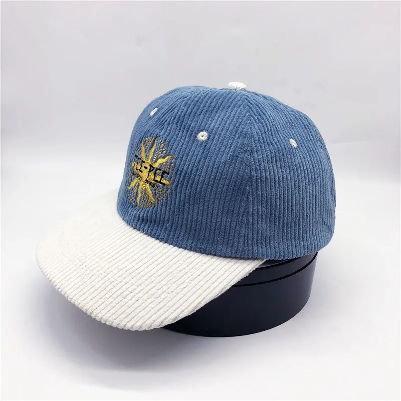 Cord 6 Panel Custom Logo Unstrukturierte Erwachsene Hüte Hats Cord Cord Cap