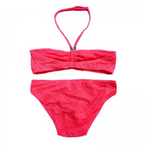 Halterneck Spitze Zwei Stücke Kinder Badeanzüge