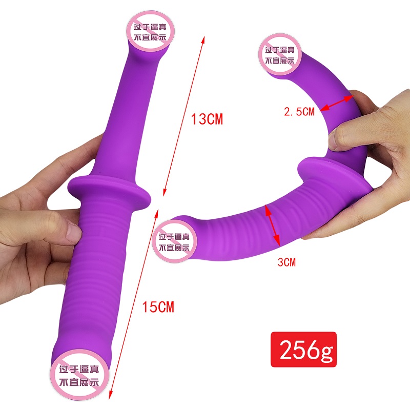 819 Lesbian Dual Head Purple/black Erwachsene Sexspielzeug Doppel Dildo Penetration Head Doppelte Seite Dildo für Paare Frauen schwul