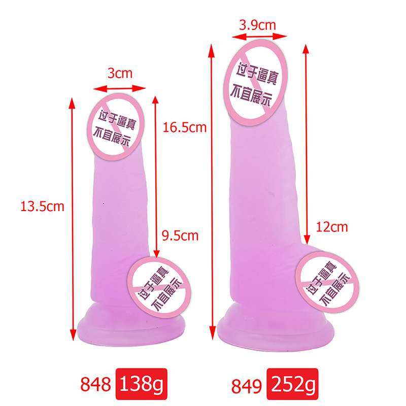 848/849 Großhandel beliebte Simulation Hahn Penis Didol Sex Spielzeugsauger Frauen große realistische Kristalldildos für Frauen Männer