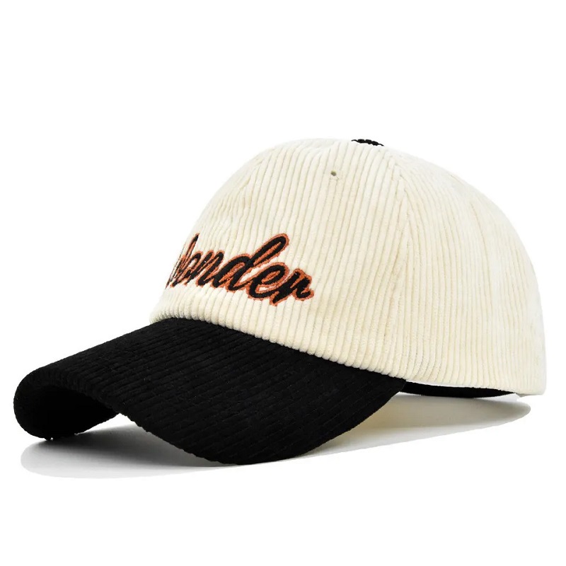 Neues Design unstrukturierter 6 Panel Cord Cap Hut