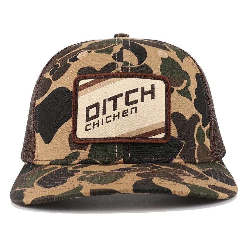 Custom Duck Brown Camo Snapback Mesh Patch Logo 6 Panel Richardson 112 Trucker Cap Hut