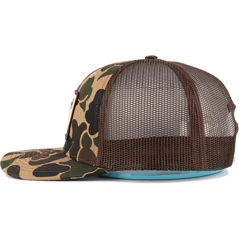 Custom Duck Brown Camo Snapback Mesh Patch Logo 6 Panel Richardson 112 Trucker Cap Hut