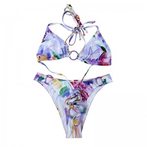 Backless Print Ring Badeanzüge