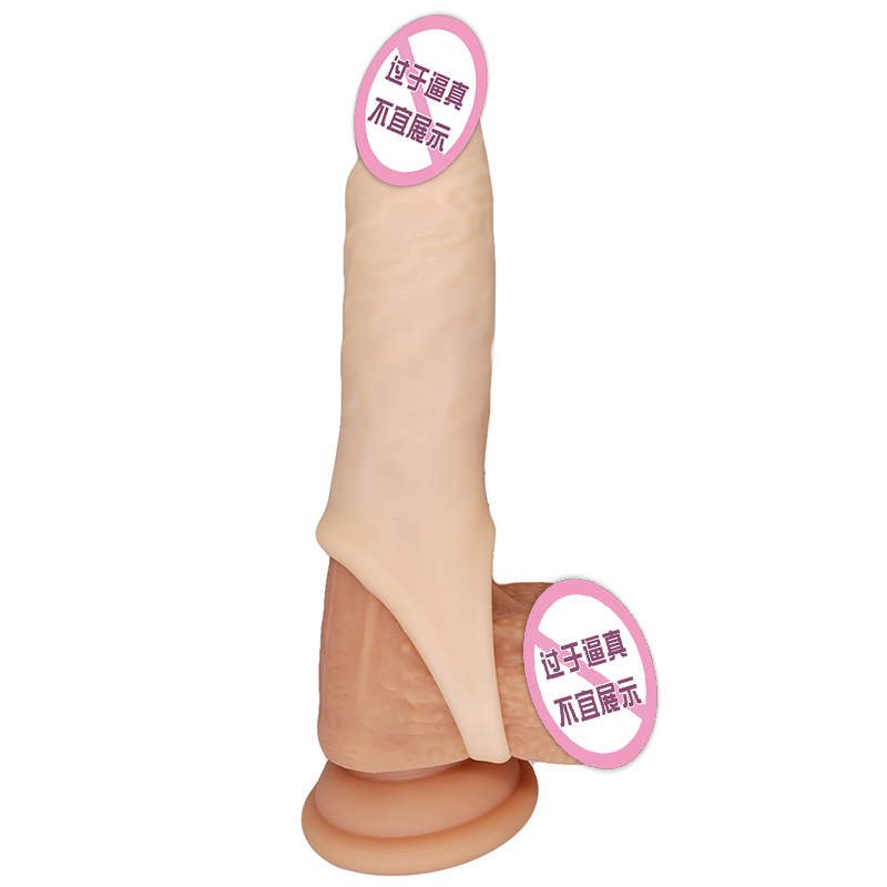 843 realistische Penishülsen Penisabdeckung Extender Kondome für Männer wiederverwendbares flüssiges Silizium -Dildo -Penishülsen -Extender für Männer