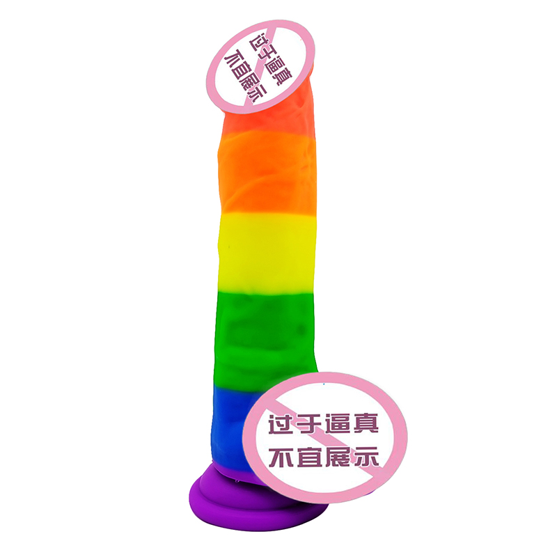 806-Rainbow-Penisvergrößerung Teleskope Schubpenishund riesiger Anal-Dildo-Sexspielzeug großer langer realistischer Dildo für Frauen