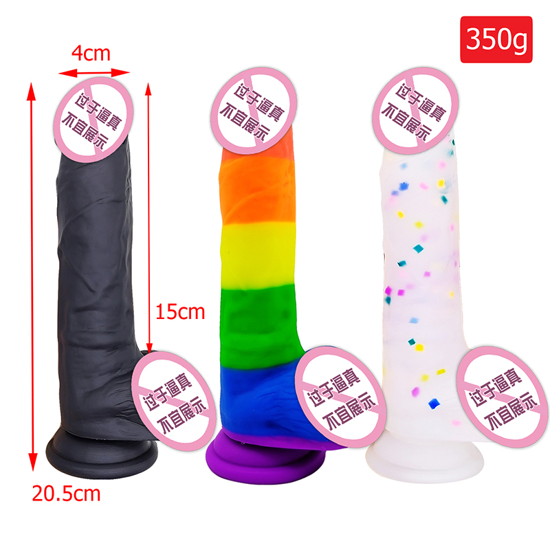 806-Rainbow-Penisvergrößerung Teleskope Schubpenishund riesiger Anal-Dildo-Sexspielzeug großer langer realistischer Dildo für Frauen
