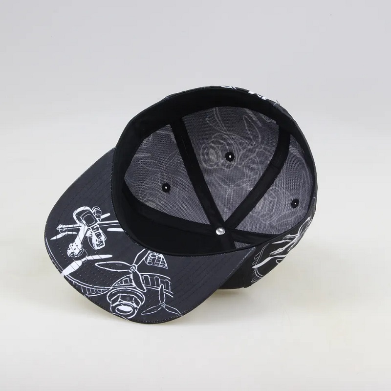 Großhandel Fashion Flat Bim Allover Sublimation gedruckt 5 Panel benutzerdefinierte Snapback Caps und Hüte