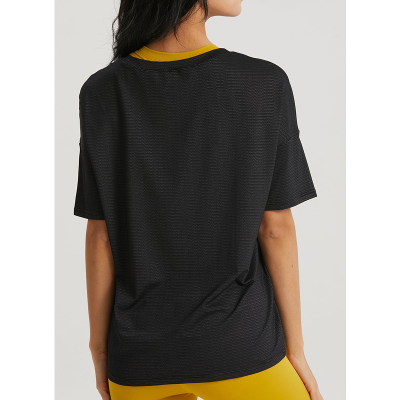 Split O Hals Feste Farbe Yoga T-Shirts