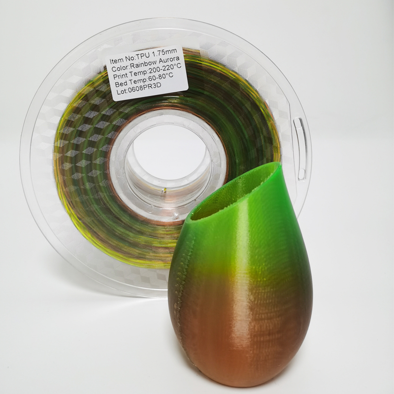 TPU Regenbogen Filament 3d Filament weich flexibel 1.75mm fdm