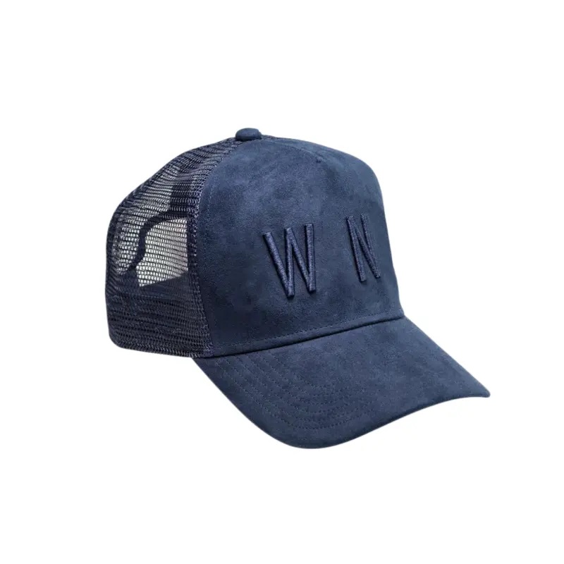 Fabrik Custom 5 Panel Velvet Mesh Trucker Cap 3d Sticklogo Wildleder Hut