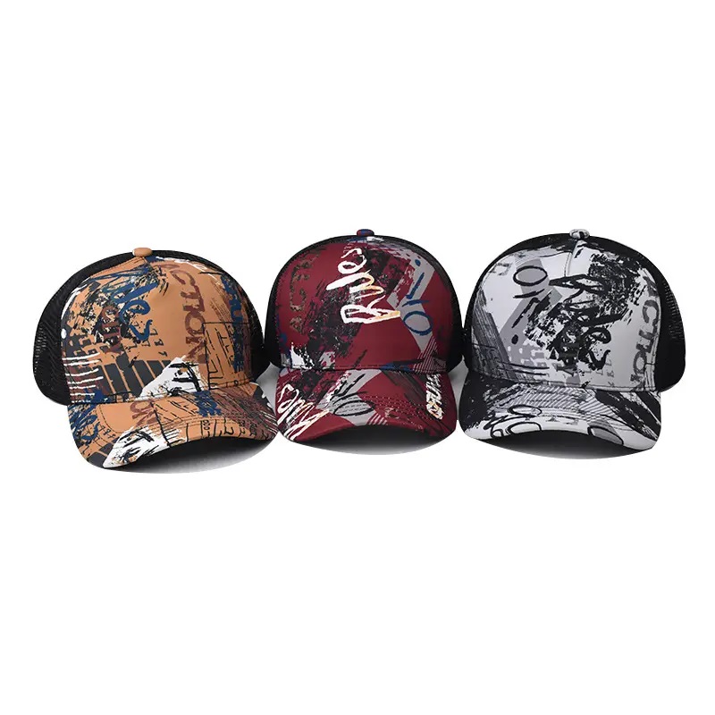 Günstige Sonnenvisor -Schnappschack Hip Hop Mesh Hats Custom Custom Gradient Trucker Cap