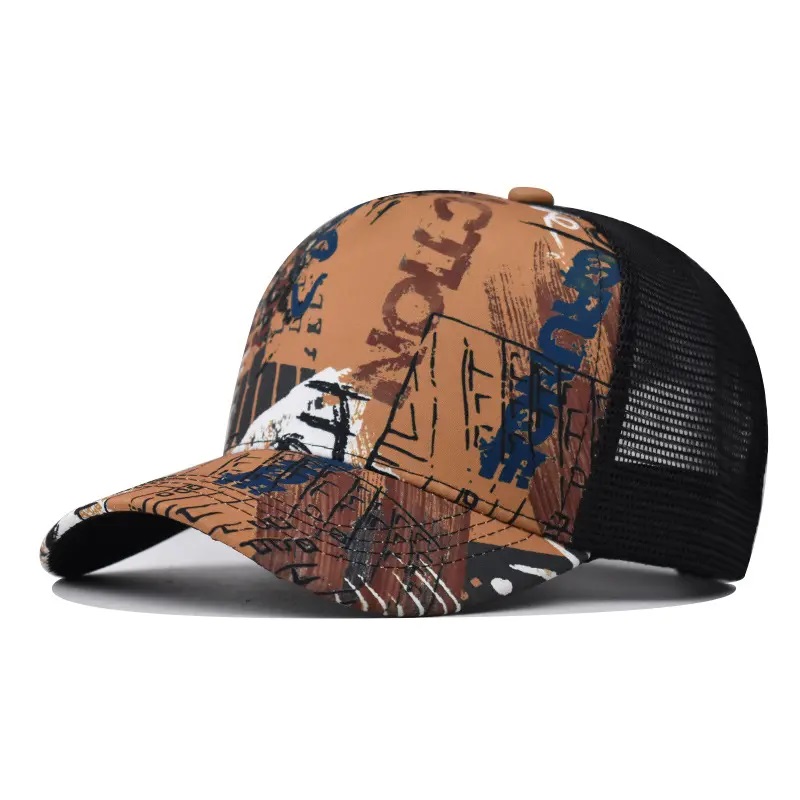 Günstige Sonnenvisor -Schnappschack Hip Hop Mesh Hats Custom Custom Gradient Trucker Cap