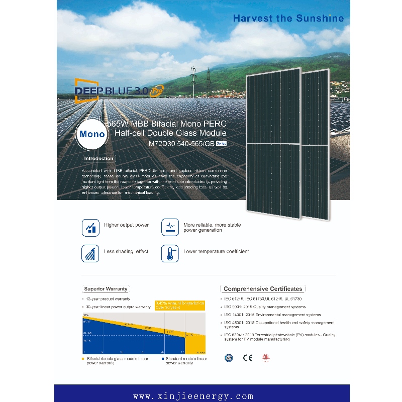 Photovoltaic Energy 540 W -565 W Doppelbebegleiter Online -Verkauf