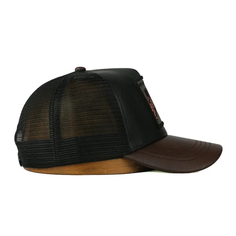 Herren Mesh billig Custom Custom 5 Panel Trucker Cap Applique Sticked Patch Gorras Trucker Hüte