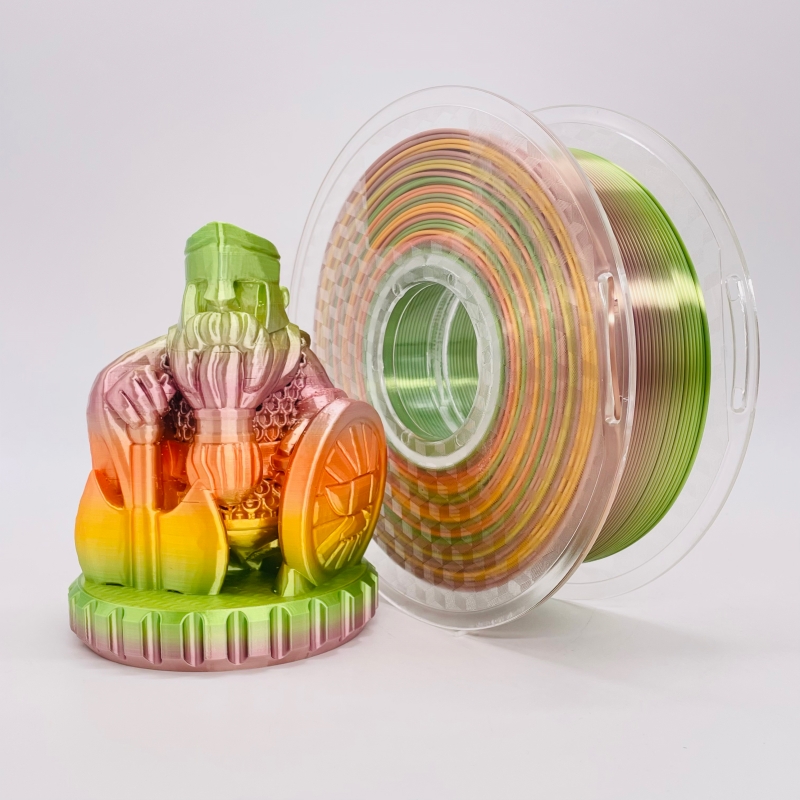 Seidenregenbogen mehrfarbiger PLA -Filament Pastellfarbe1.75mm 3D -Drucker -Pla -Filament