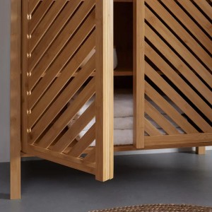 Bambus-multifunktionaler Speicherschrank