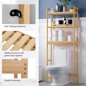 Anpassbarer 3-Tier-Bambus-Badezimmerschrank Organizer über dem Toilettenlagerregalregal