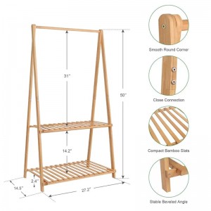 Große Kapazität und räumlich sparende Bambus Kinderkinder Kleiderbügel