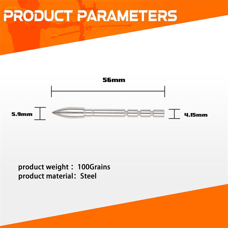 100 Grain Insert Bullet Point für ID4.2mm CO2 -Pfeile