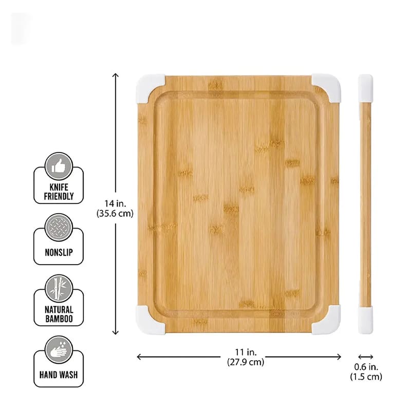 Multifunktionales Antiskid -Schneidebrett Bambus