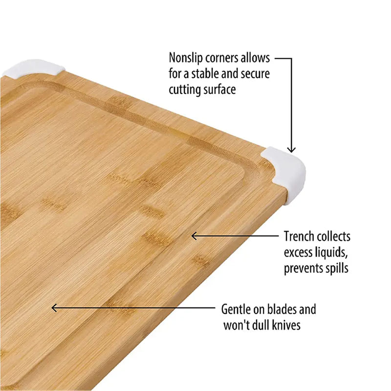 Multifunktionales Antiskid -Schneidebrett Bambus
