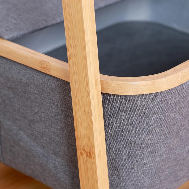 Neues Design Bambus Regal Nacht Möbel Waschkleidung Trockenstange mit Lagerkorb