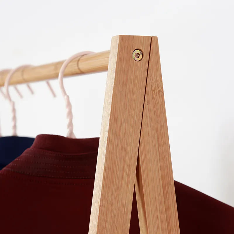 Neues Design Bambus Regal Nacht Möbel Waschkleidung Trockenstange mit Lagerkorb