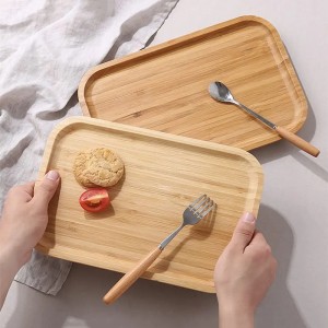 2 -teilige Servicepalette Großhandel maßgeschneiderte Bambusfrühstückschale (1)