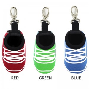 Großhandel Neopren Zwei Golfbälle packen Taschen Taillenbeutel benutzerdefinierte Golfball -Beutel mit Haken