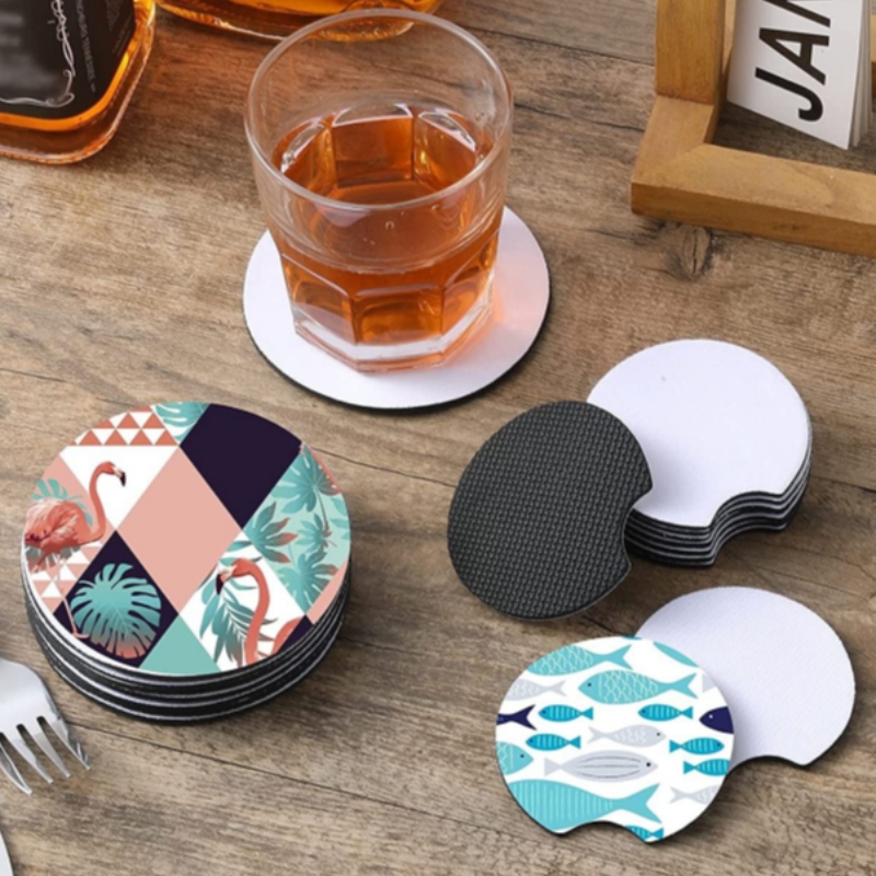 Heißverkauf Naturkautschukauto Untersetzer leer weiß für Sublimation Cup Coaster