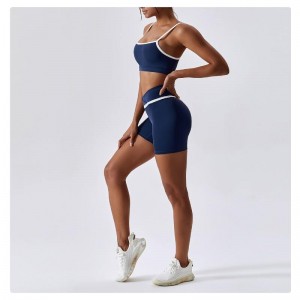 SC9271 Active Women Yoga Fitness Workout Yoga Short Sets Sport Bra Frauennahtloses Yogahosen -Leggings Set Set