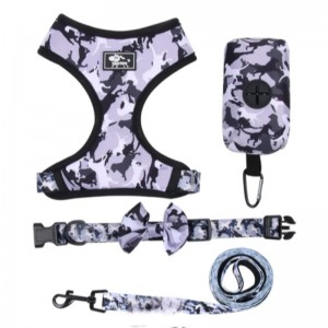 Custom Luxury Welpe Leinenkragen Verstellbares Pet Poop -Bag Bandana Reversible und atmungsaktives Neopren -Hundeteilchen Sets