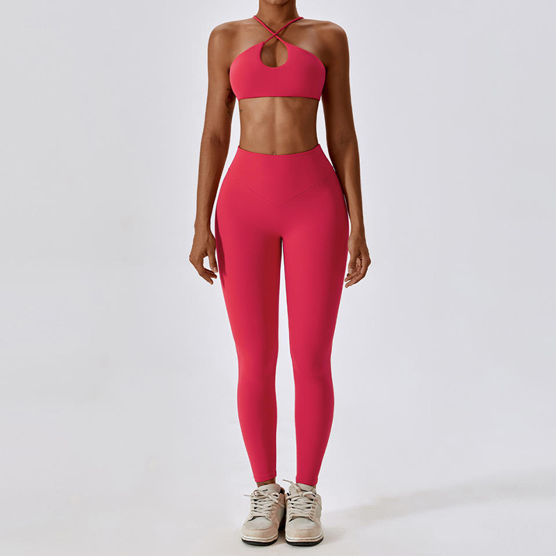 SC1061 Sport BH und Leggings Set Yoga Conjunto Yoga -Anzug Set für Frauen im Freien Fitness im Freien im Gitäar