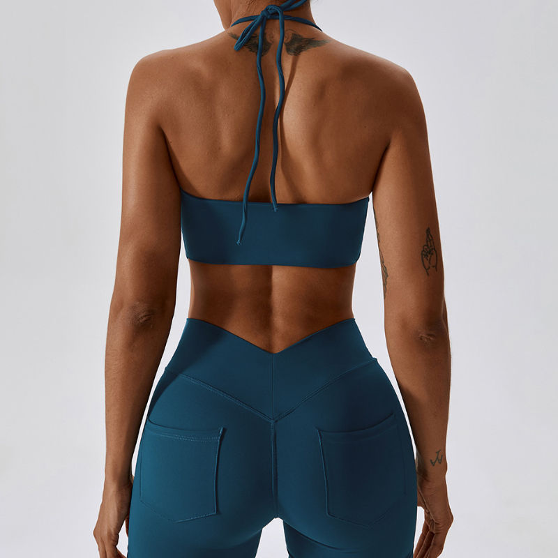 SC1065 2023 Neues benutzerdefiniertes aktives Wear Yoga -Anzug Set Fitness v Schnittrückback Yoga Shorts Yoga Fitness Sets