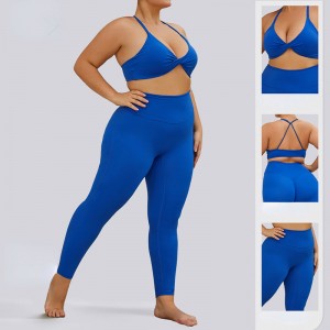 SC1068 großer Set Yoga Conjunto Plus Größe Solid Yoga Hosen Stretch Leggings Sport Set Yoga Anzug
