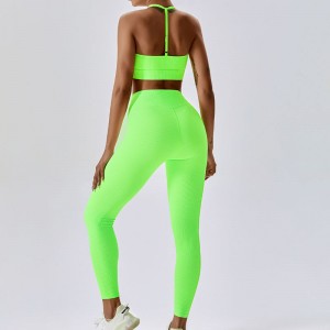 SC101610 Halfter Sport Bra Ladies Halfter Hals Cross Back Sport BH für Frauen Logo Frauen Training Sport BH Großhandel Yoga Cro