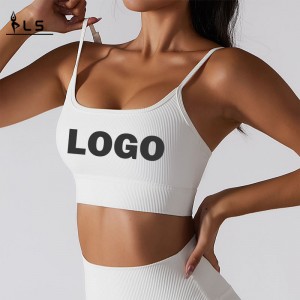 SC10174 White Sports Bra Active Wear Private Label Fitnessstudio Yoga BHs Sexy Riemchen -Sportsport -BH für Frauen