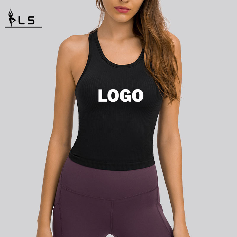 SC102510 Fitness Crop Tank Top Women 's T-Shirts Rib Tank Top Women Yoga Fitness Fitness-Trainingspanzerweste Top Kleidung